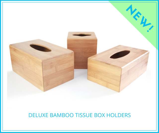Deluxe bamboo tissue box holders for bathroom and bedroom